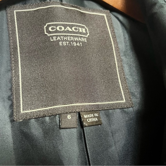 Coach Black Satin Trim Car Coat With Hanger & Dust Bag size 6 - Picture 3 of 9